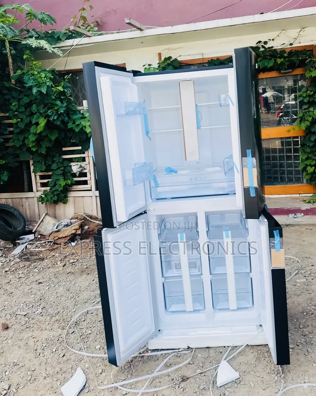 Zealous Sleek Black Pearl Side by Side Fridge —-