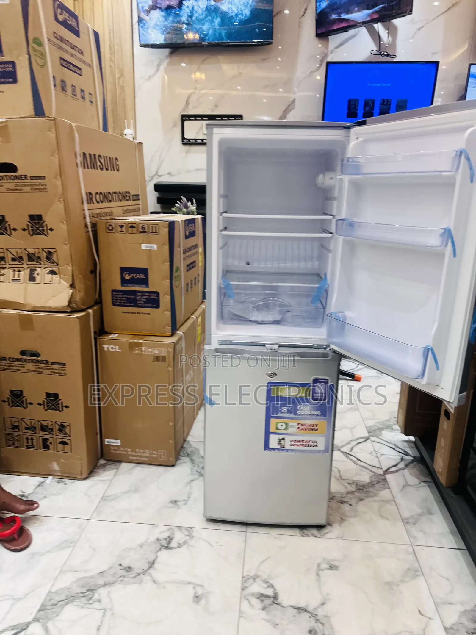 Nasd-20fl Double Door Fridge Nasco Grey Bottom Freezer