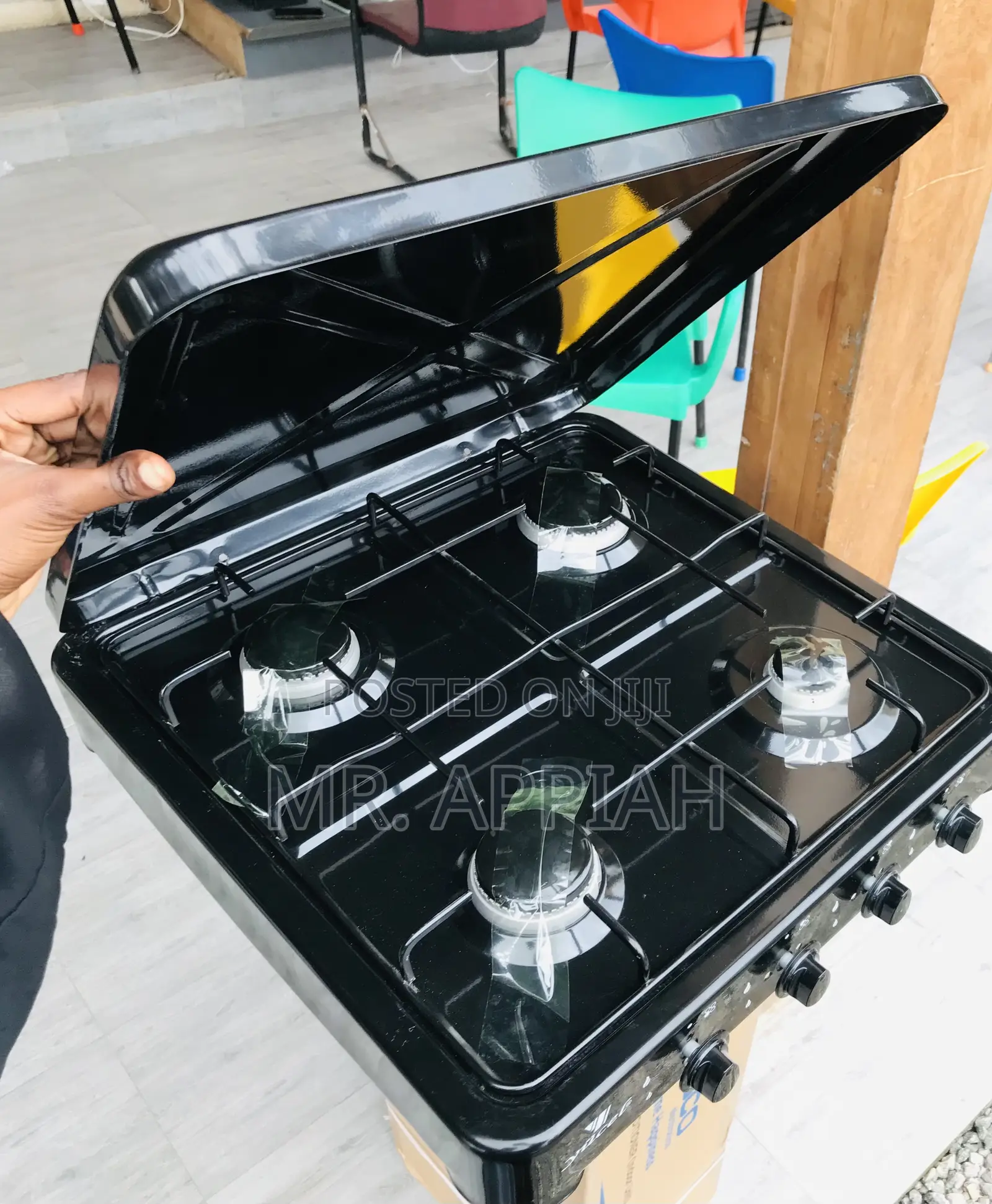 Original Yucel 4 Burner Table Top Gas Stove(Black).