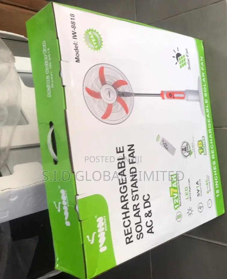 Not Your Regular Iwin Solar Rechargeable Stand Fan