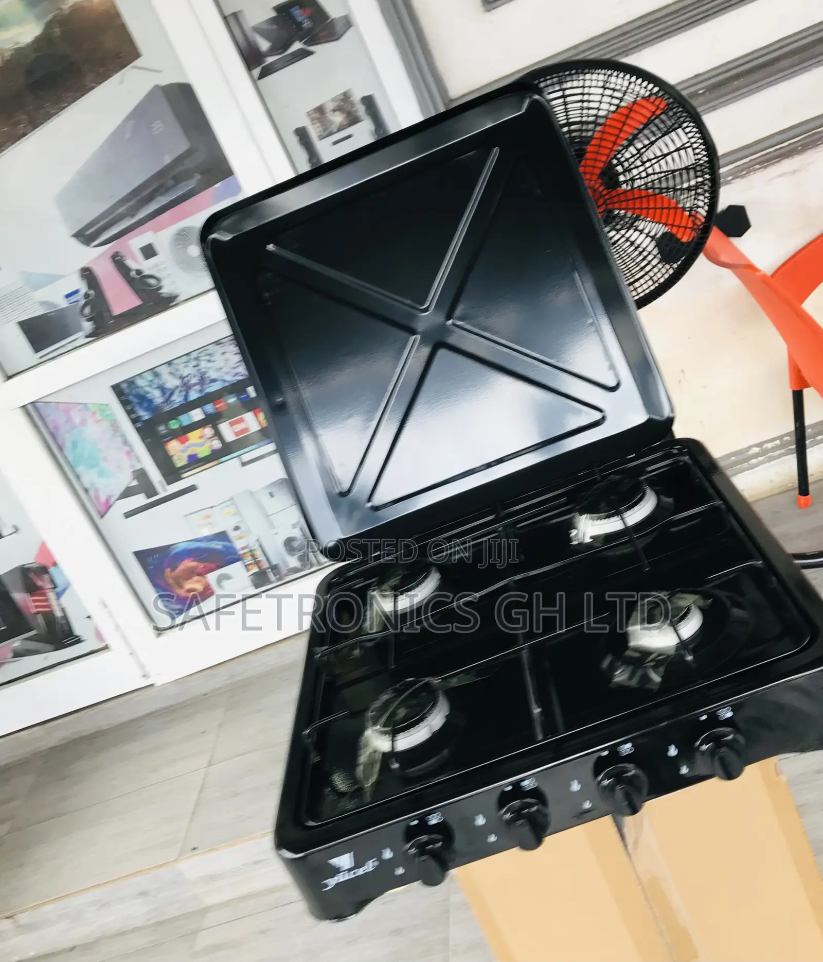 Brand New 4 Gas Stove Yucel Black Tabletop 