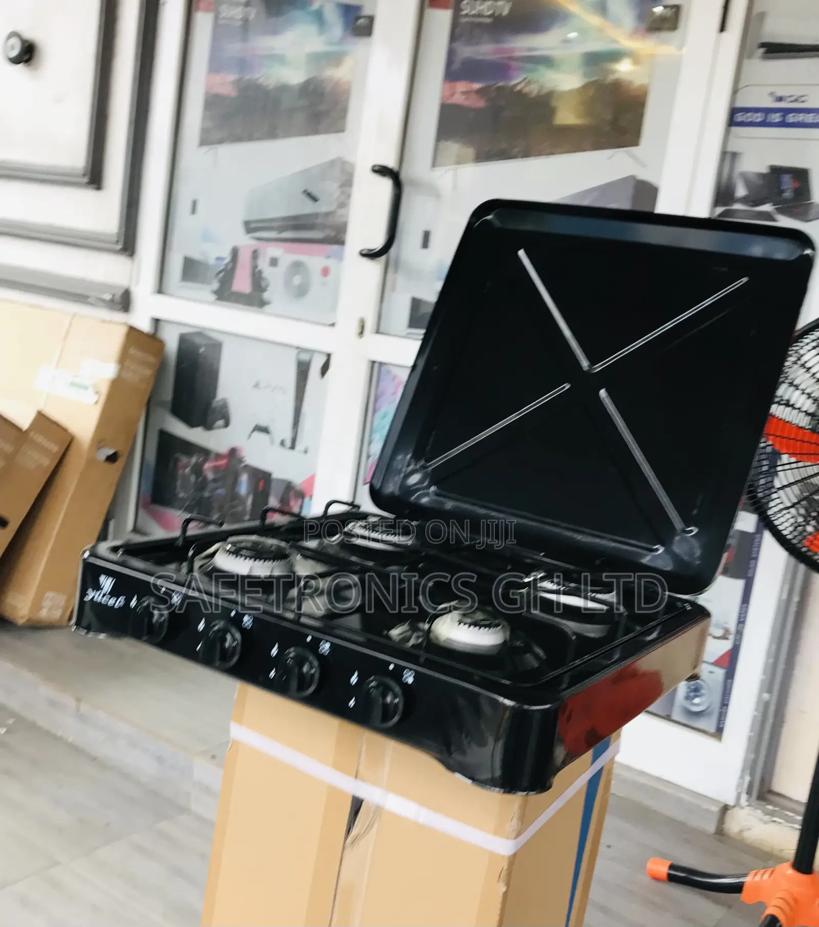 Original 4 Gas Cooker Yucel Black Stove Tabletop 