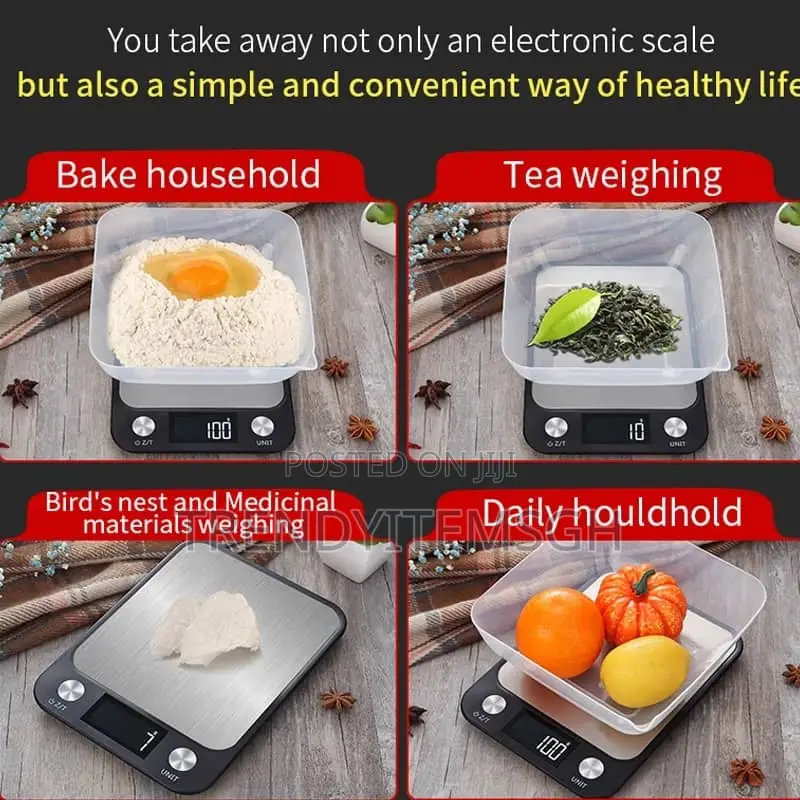 5kg Stainless Steel Digital Kitchen Food Cake Weighing Scale