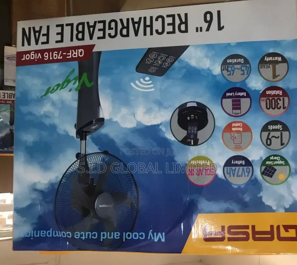 Dazzling Solar Rechargeable Stand Fan