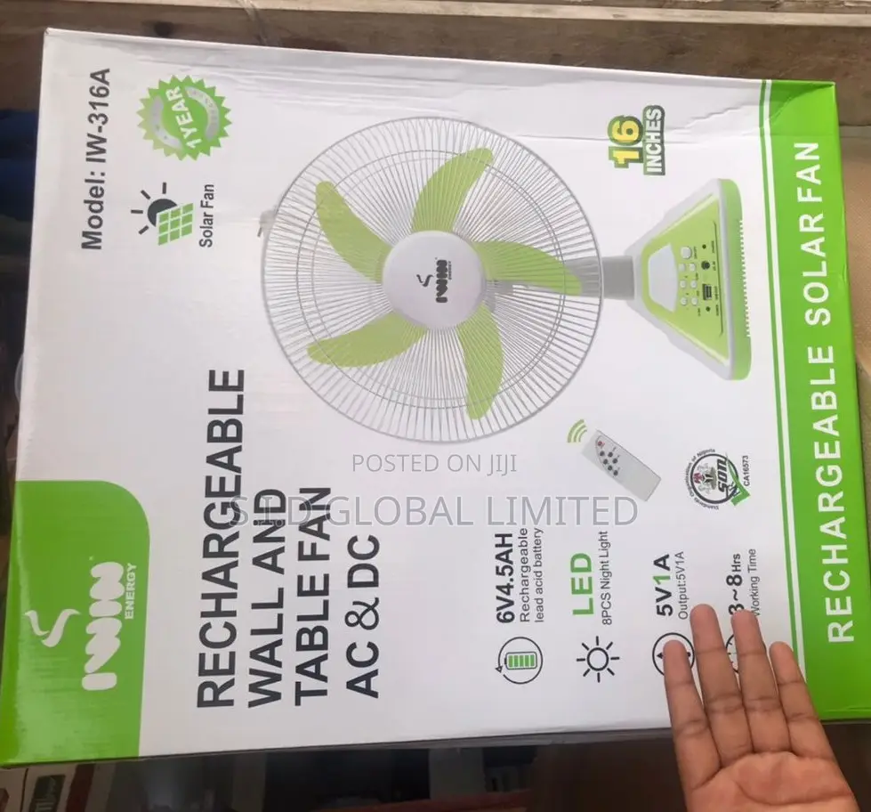 Excellent Iwin Rechargeable Solar Standing Fan