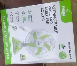 Wall or Table Rechargeable 2-in-1 Fan,Solar, IWIN, USB