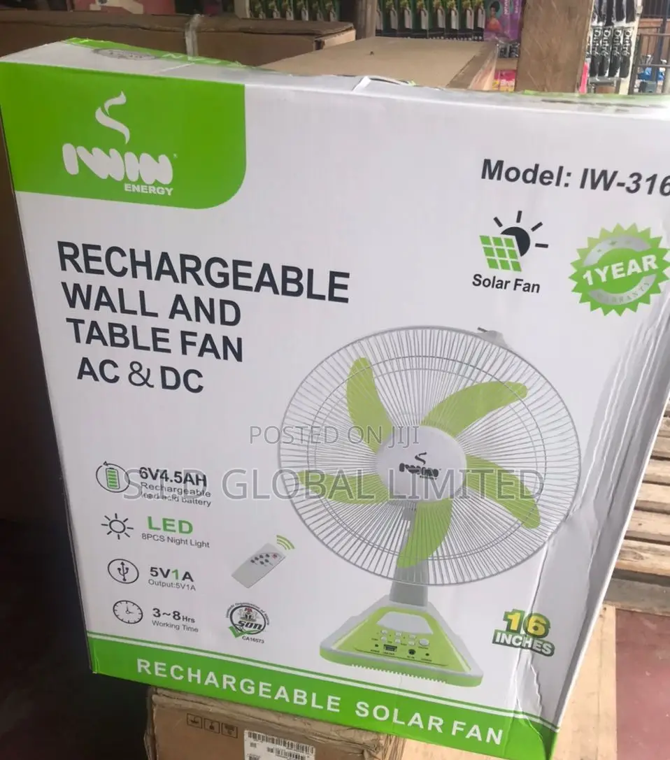 Fresh Spotted Solar Rechargeable Standing Fan
