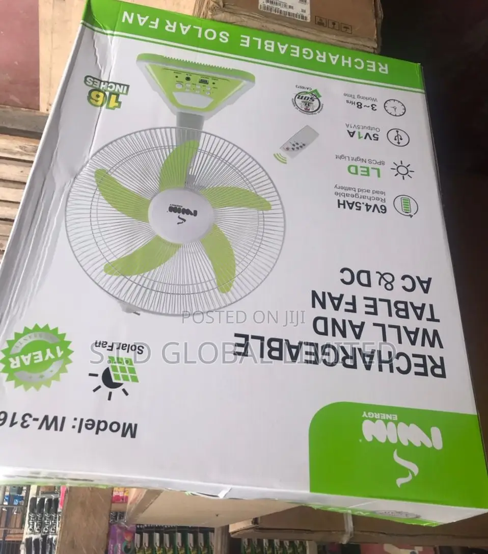 Dazzling Solar Rechargeable Standing Fan IWIN