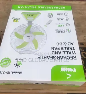Newly Arrived Solar Rechargeable IWIN Fan