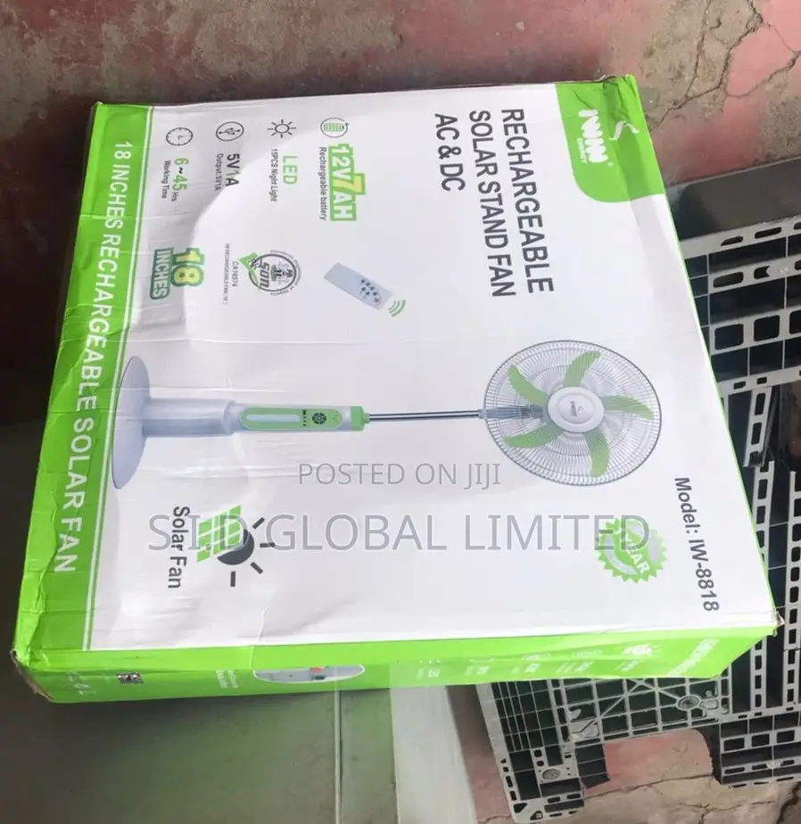 Exclusive Rechargeable Solar Stand Fan