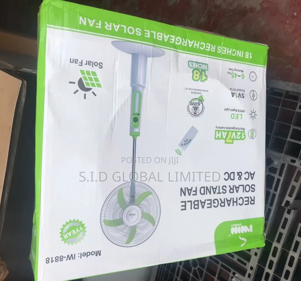Affordable Solar Rechargeable Stand Fan for Better Life