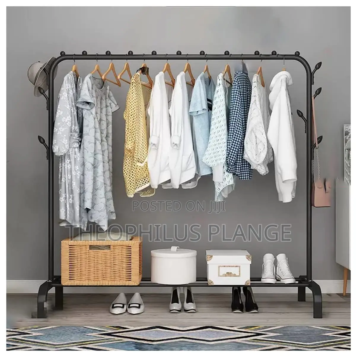 Houseware Clothing Rack,Coat Rack With Storage Shelf.