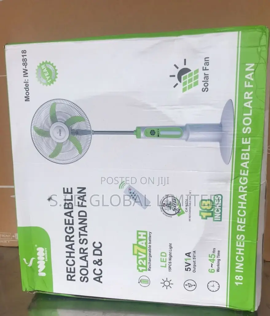 Ultimate Convenience With Rechargeable Solar Stand Fan