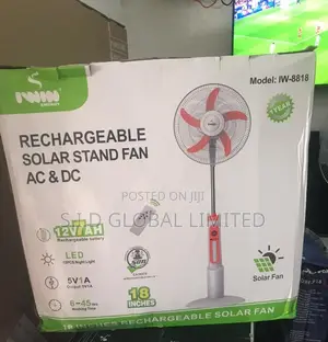 Upgrade Your Style Rechargeable Solar Stand Fan