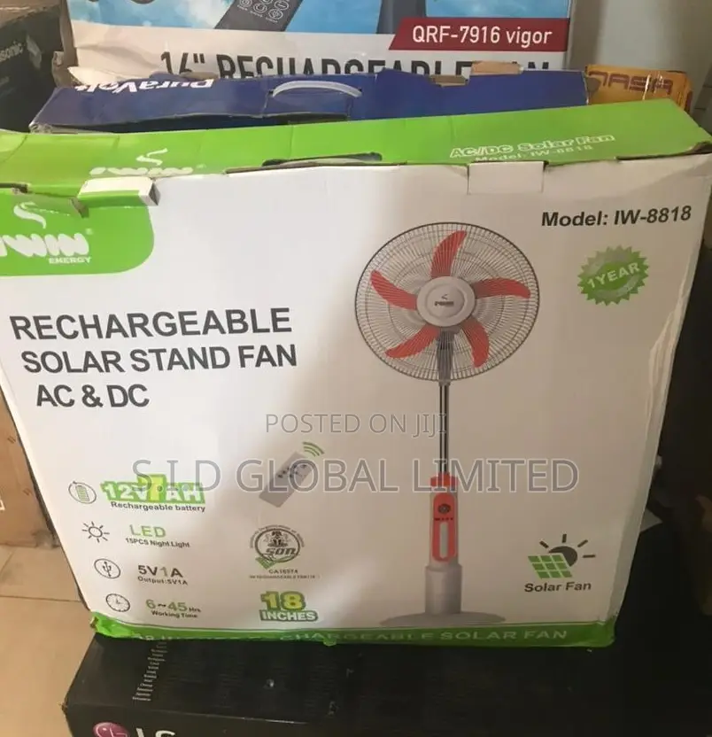 Upgrade to the Next Level Solar Rechargeable Stand Fan