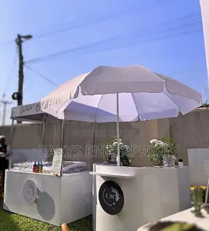Plain White Parasol Umbrellas