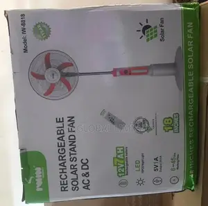 Upgrade to a Greener Home With Solar Rechargeable Stand Fan