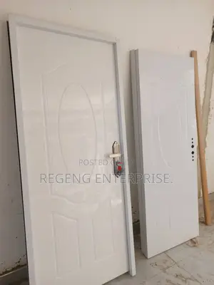White Wooden Door With Accessories.