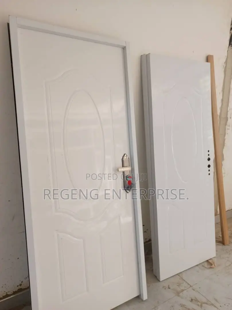 White Wooden Door With Accessories.
