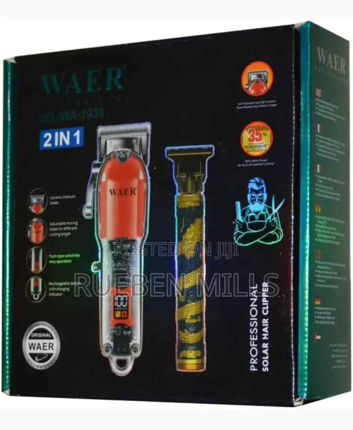 Waer WA-1938 Two in One Hair Clipper and Beard Trimmer
