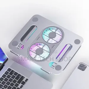 Height Adjustable Foldable Aluminium Laptop Stand With Fan