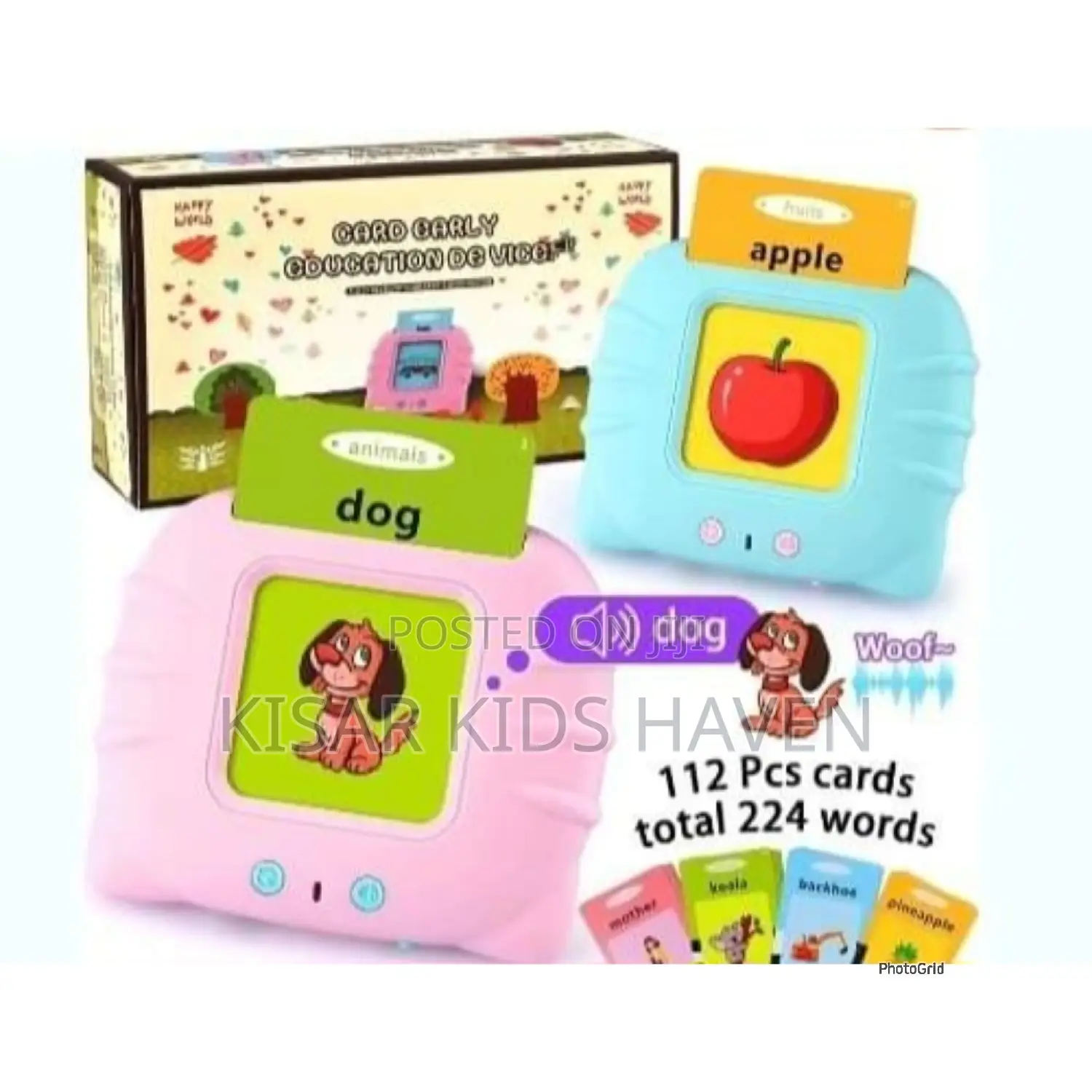 Talking Flash Cards, 112 Pieces Cards, 224 Words 1year+