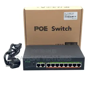 Kico 8-Port Ethernet RJ45 POE Switch + 2 Uplink 100mbps