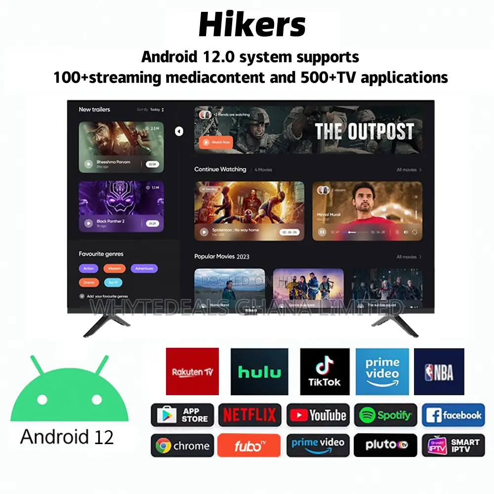 Hikers 43” Android Smart Full HD LED Tv/Free Wall-mount 2024