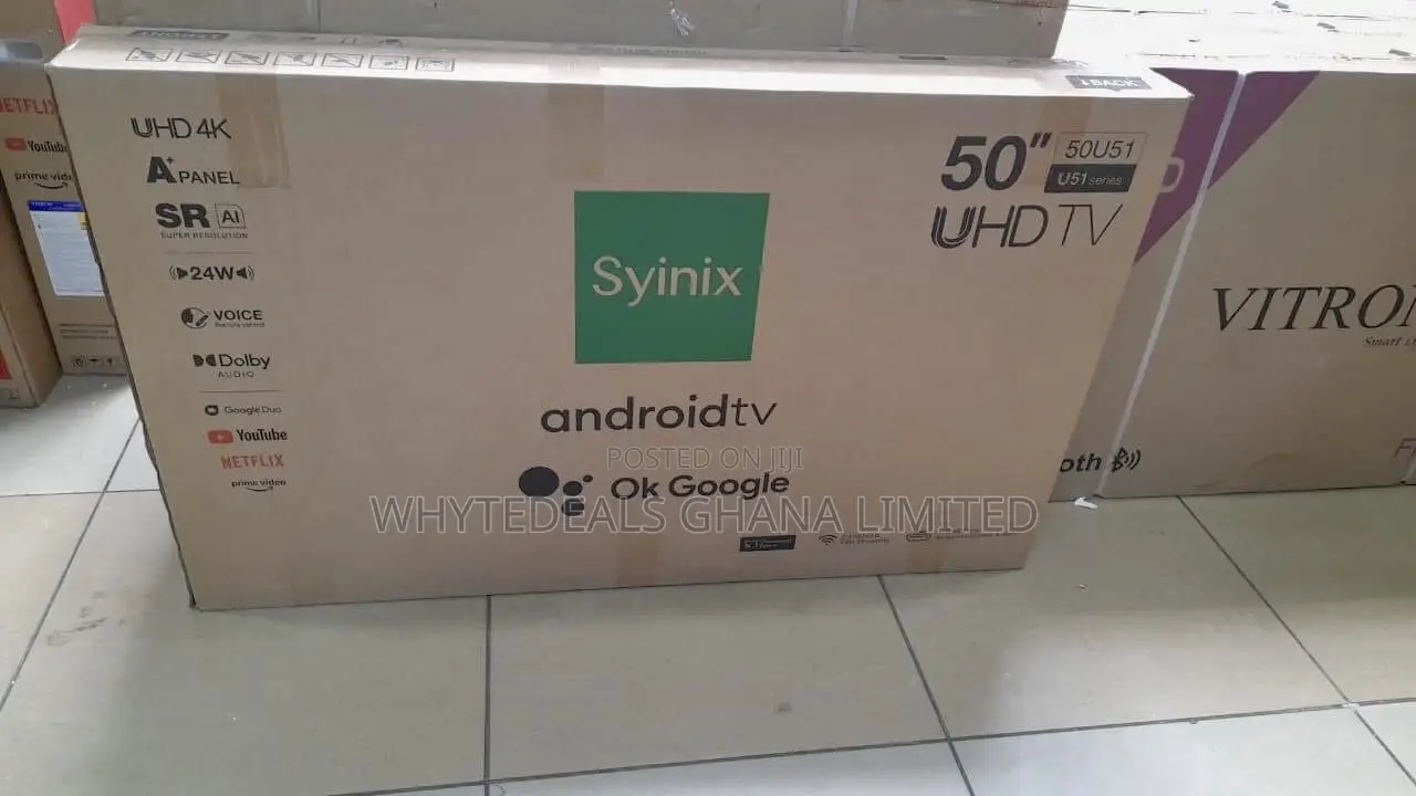 50 Inch Frameless Syinix Smart Android Uhd Voice-Control