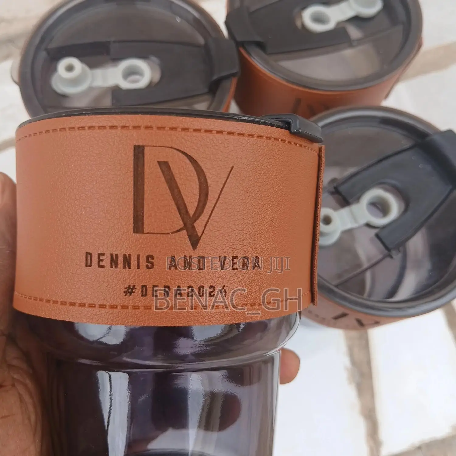 Souvenir Leather Glass Mug Printing