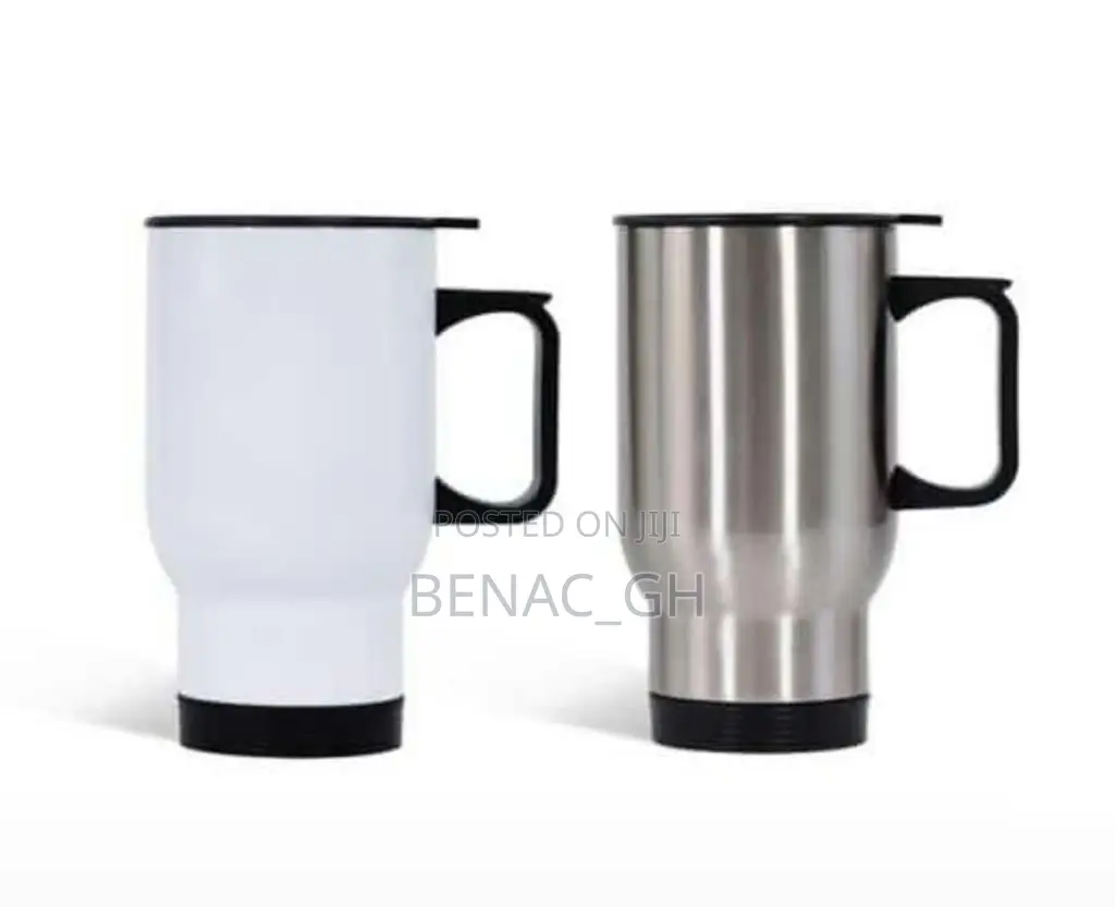 White Travel Mug With Printing as Souvenirs