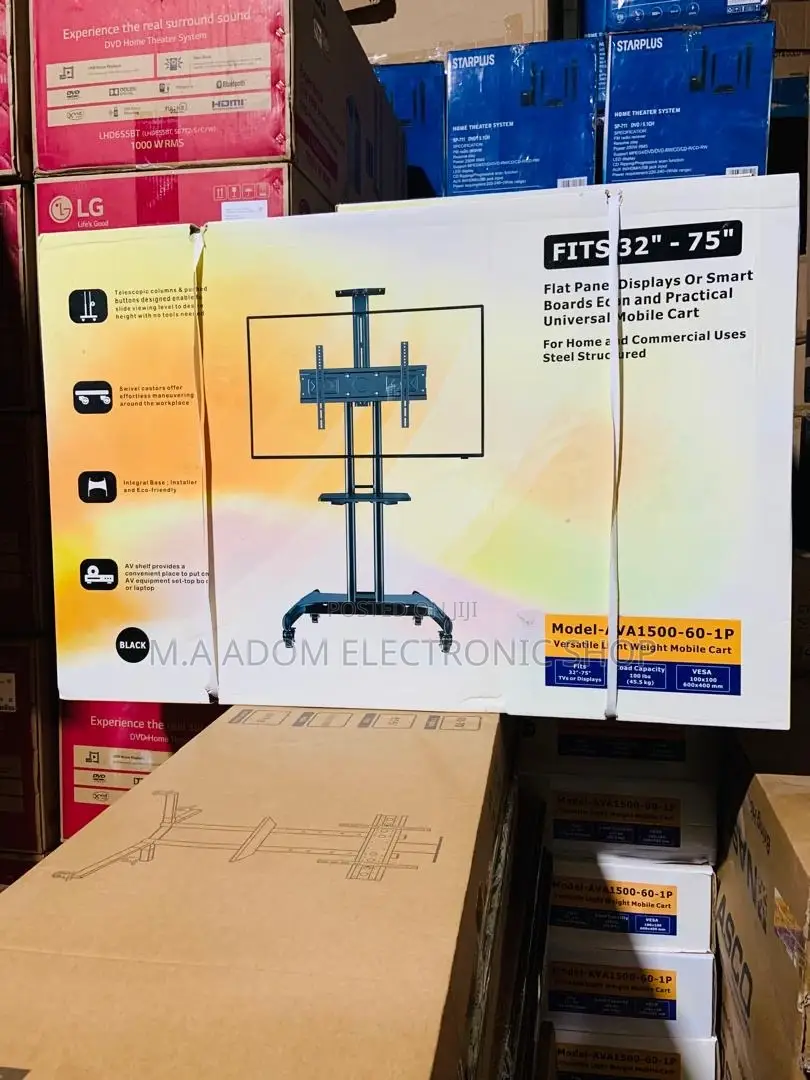 Mobile Tv Cart for Tv Between 32”-75”