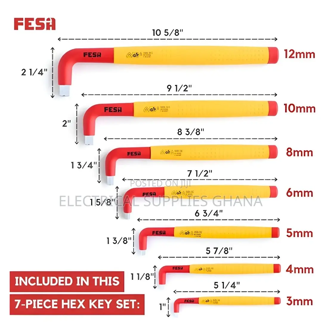 1000V VDE Insulated Hexagon Allen Key Set