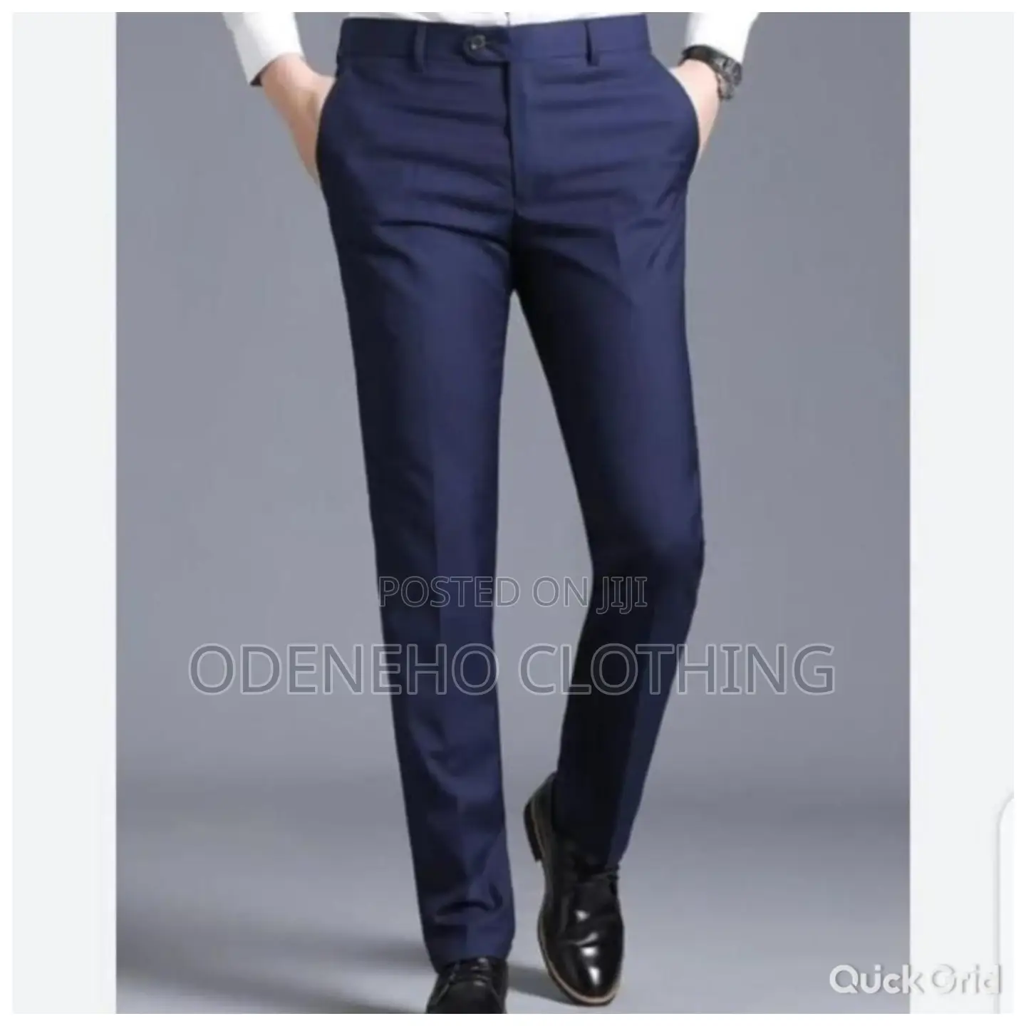 Office Blue Black and Black Material Trousers