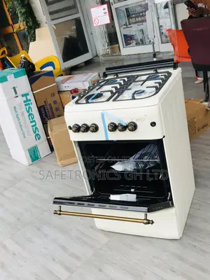 50x50 Oven With Grill 4 Gas Cooker White Ricci Auto Ignition