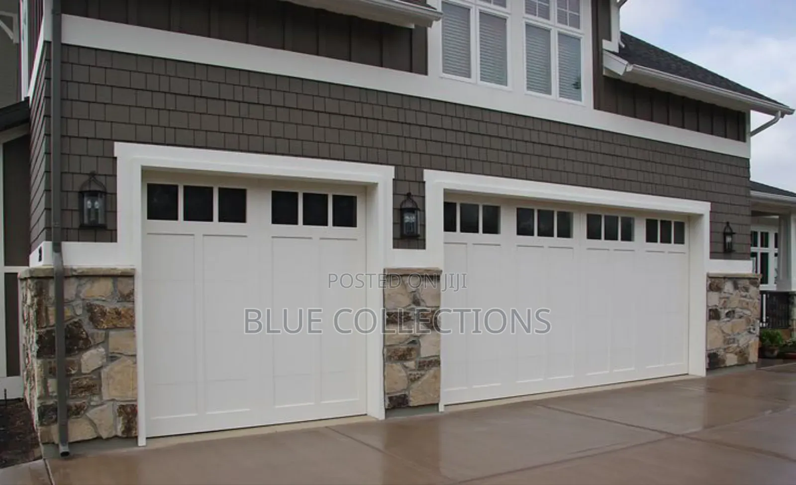 12×8 Double Garage Doors With Fanlight