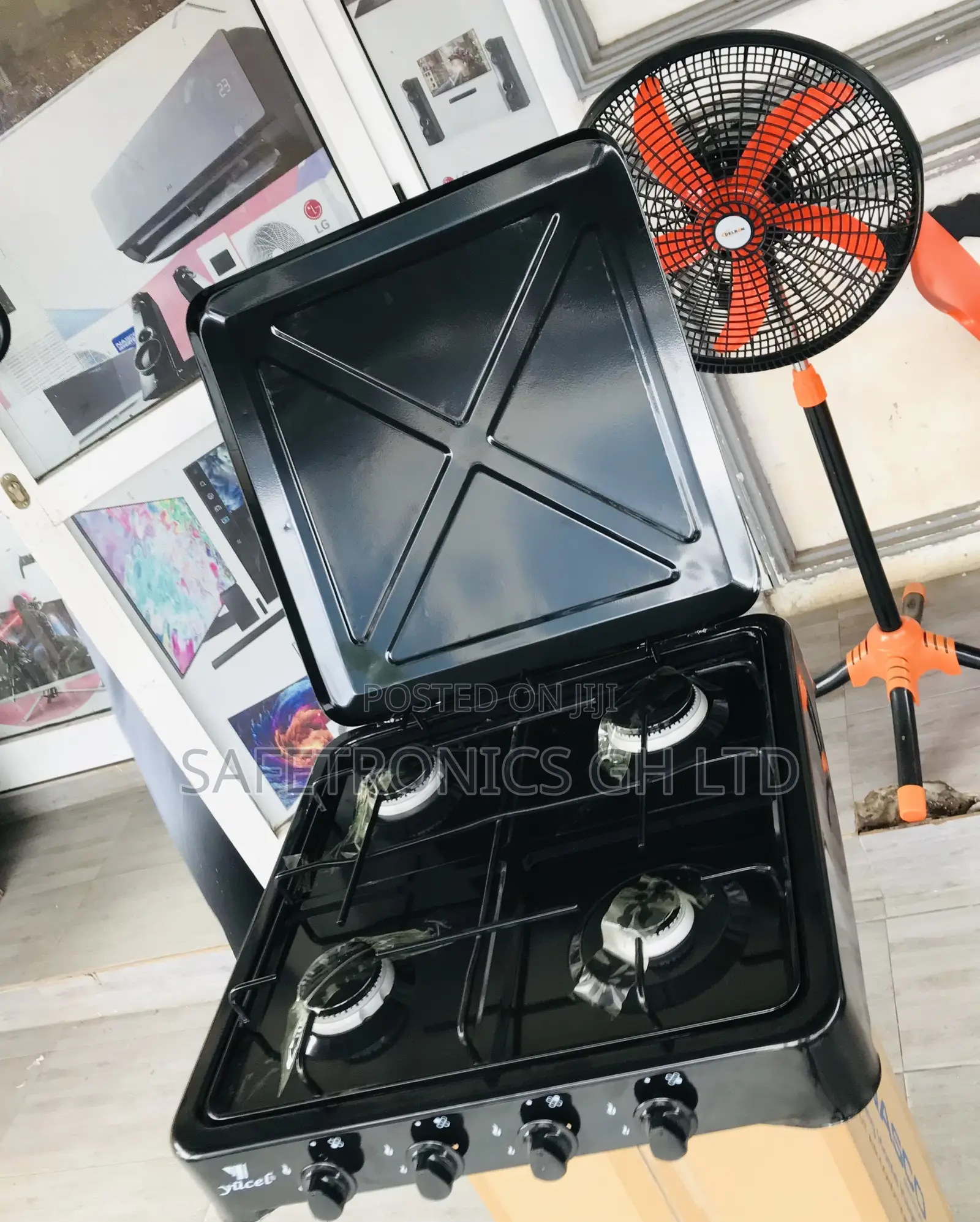 Available Yucel Black 4 Gas Cooker Stove Tabletop