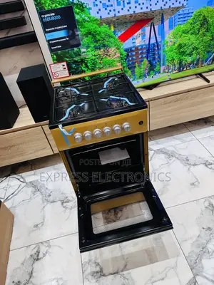 Perfect Cool Gold Color 4burner 50-50 Oven Grill