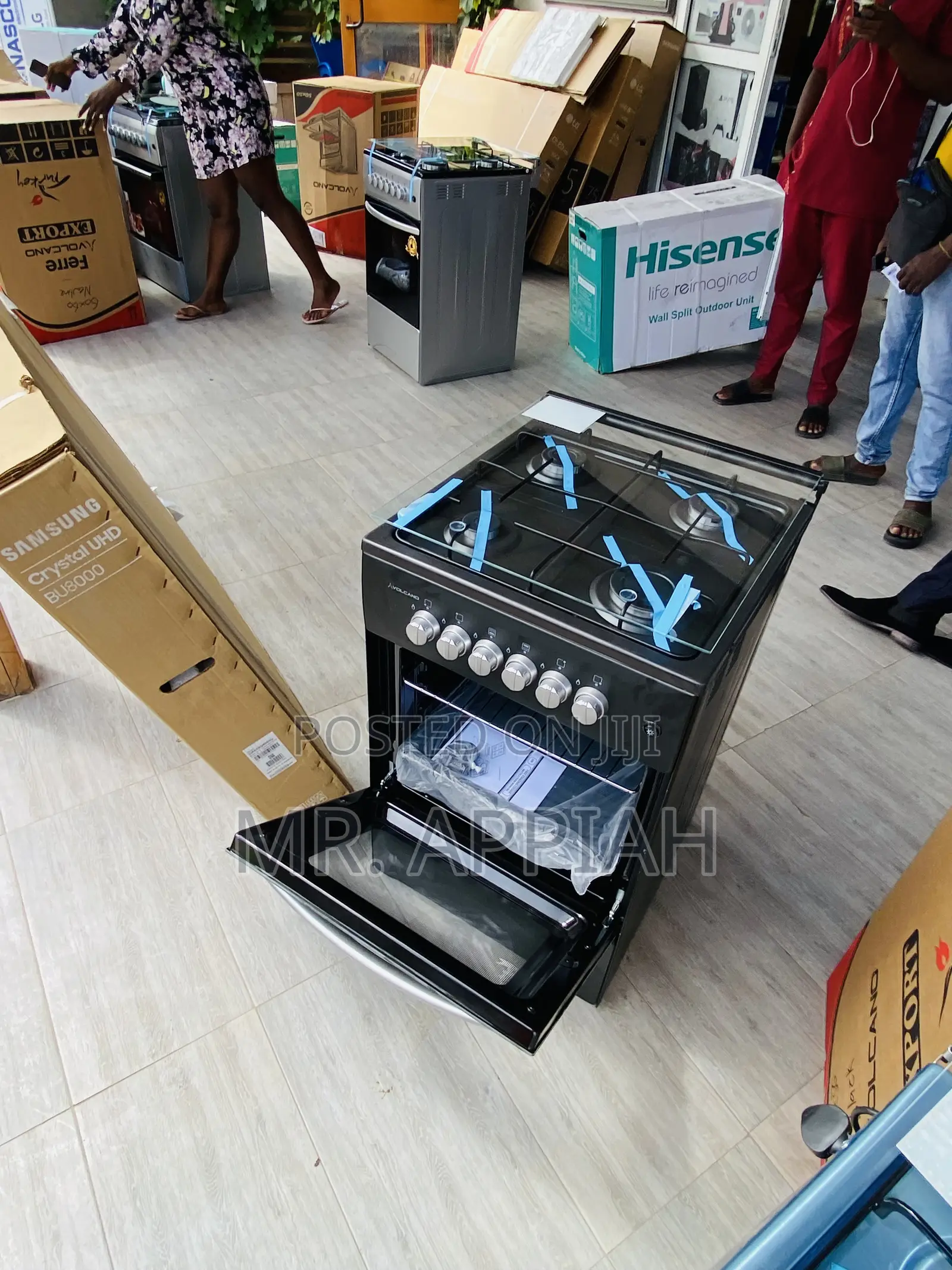 Fast Cooking Volcano 50x50(Black)4 Gas Cooker + Oven.