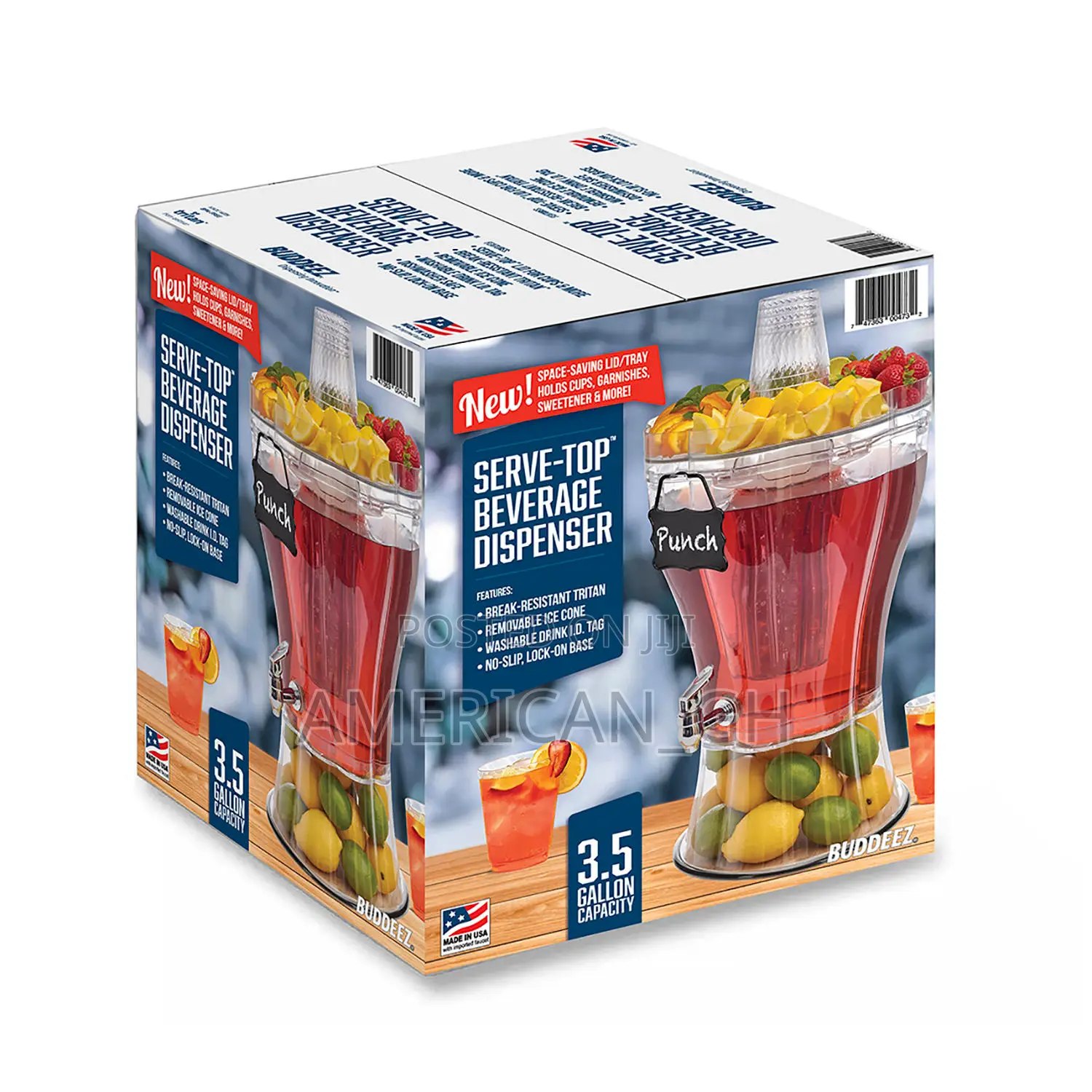 Buddeez Serve-Top Beverage Dispenser With Ice-Cone 3.5 Gal
