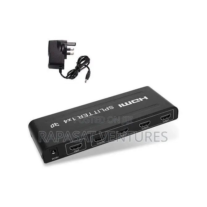 4 Port Hdmi Splitter 1x4 With Power Adapter