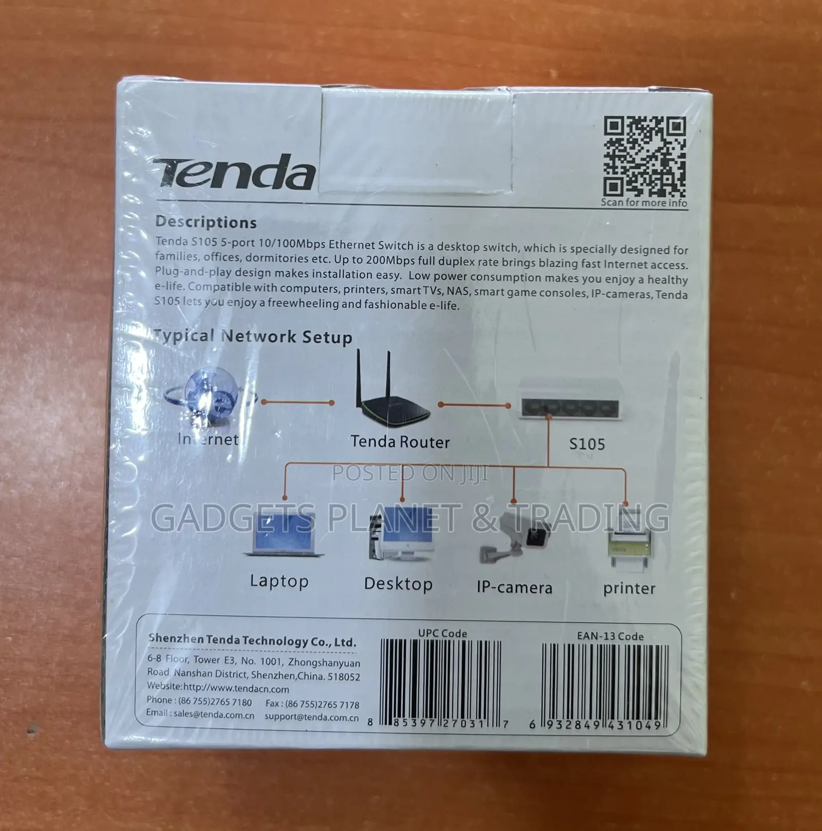 Tenda 5-Port Mini 10/100mbps Fast Ethernet Switch - S105