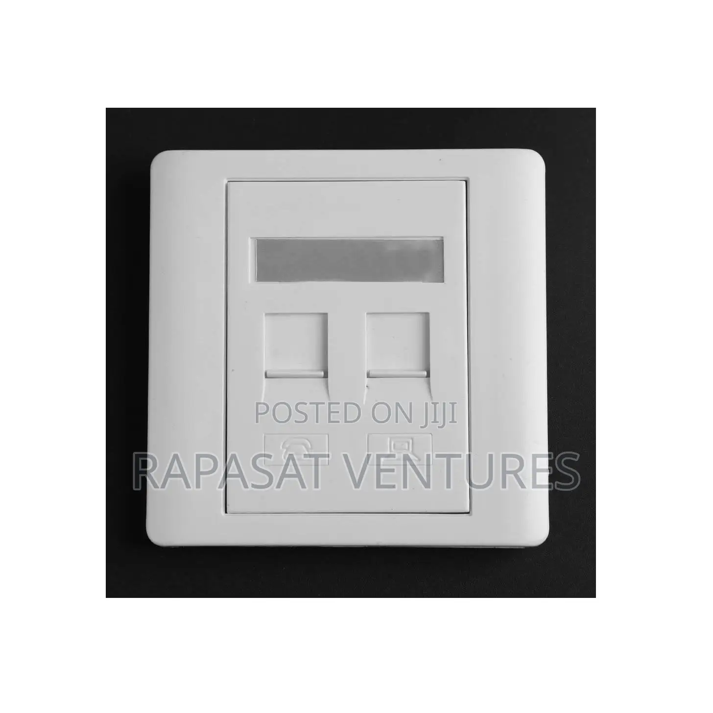 2 Port Faceplate Wallplate RJ45 Socket Wall Mount