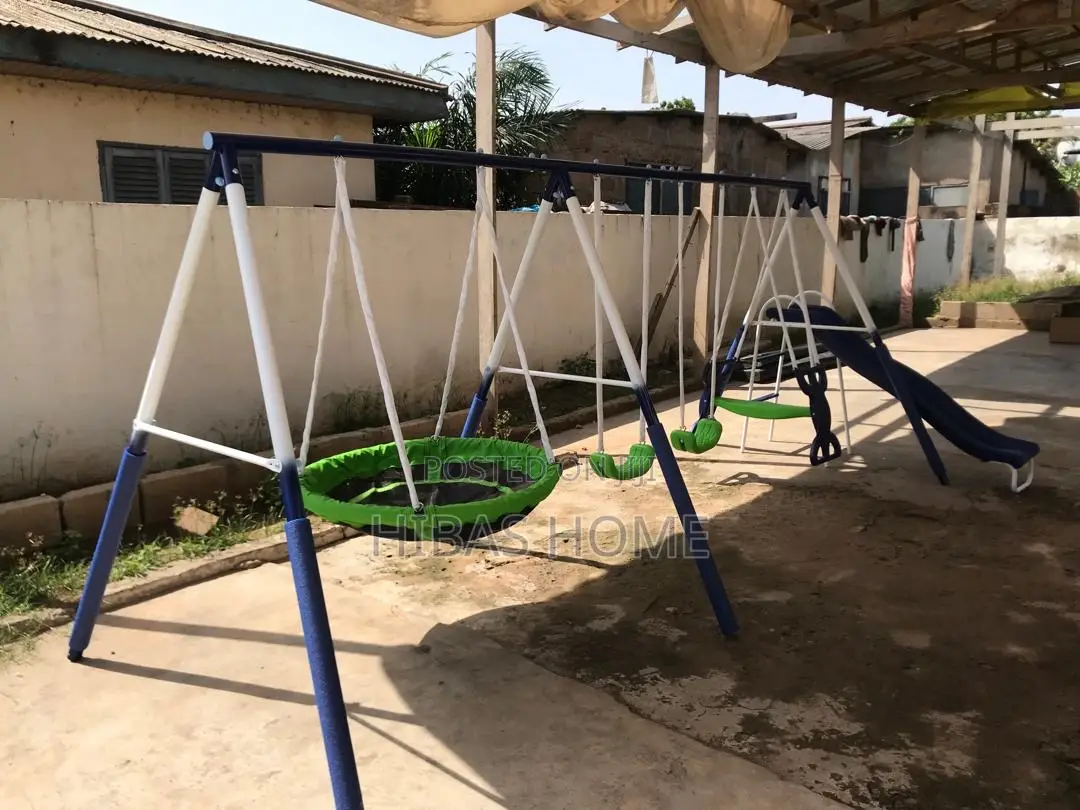 Kid’S Playground Metal Swing and Slide. Commercial Swing Set