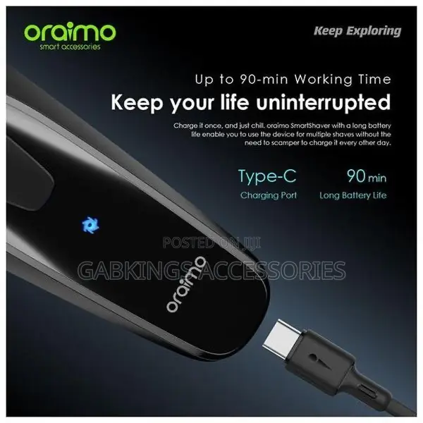 Oraimo Smart Shaver 3d Rotary Electric Shaver