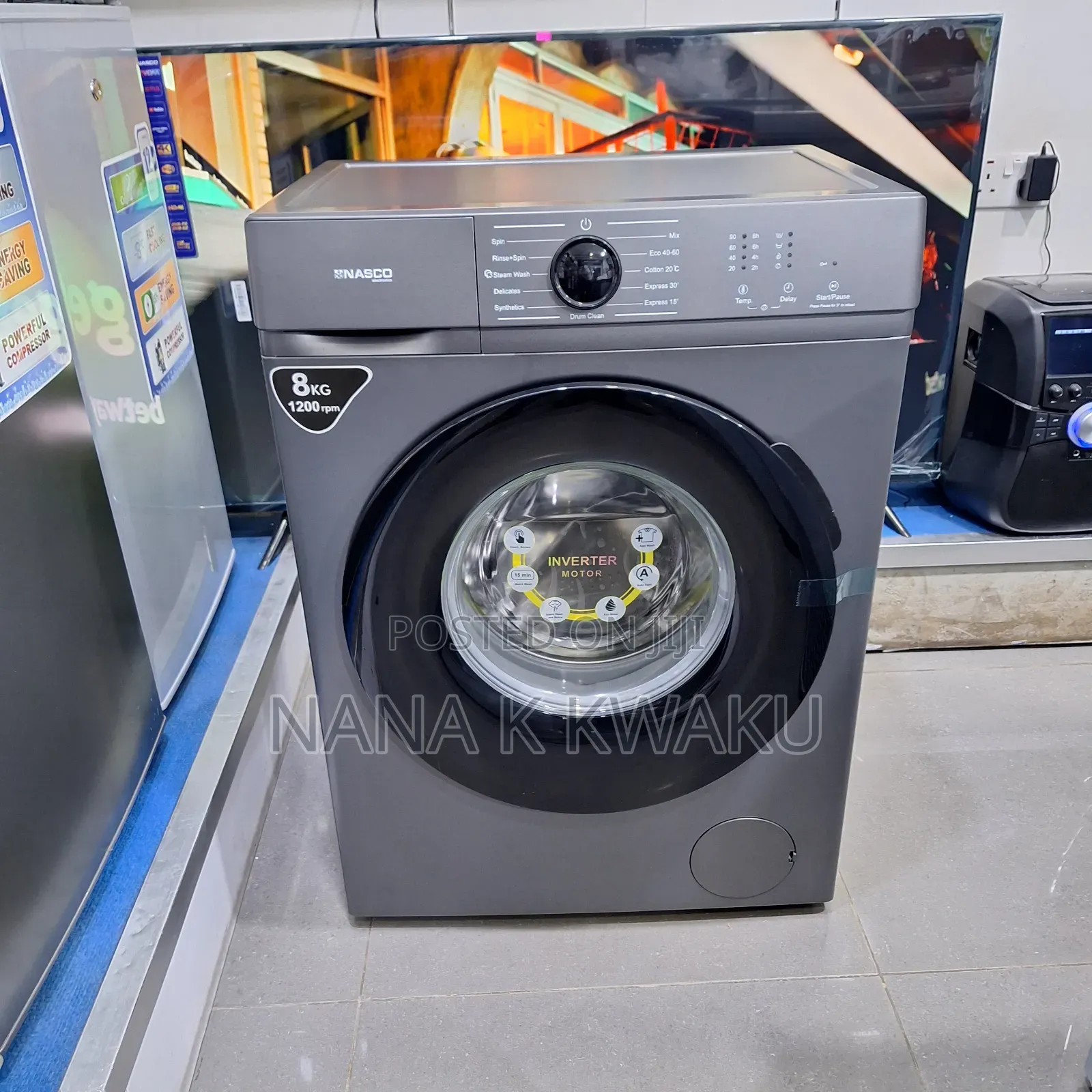 Silver_colour Nasco_8kg Front Load Washing Machine