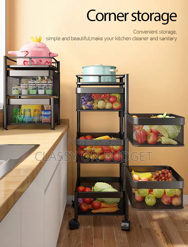 5 Tier Multipurpose Rotating Storage Rack/ Trolley