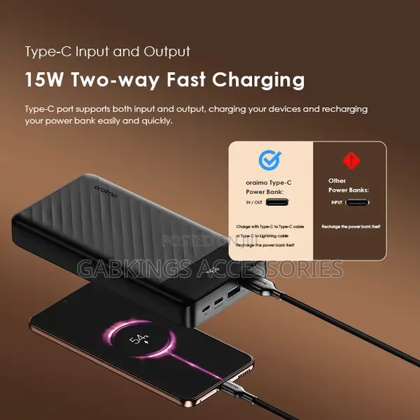 Oraimo Pilot 15 Flash 20000 Mah~15W Powerbank