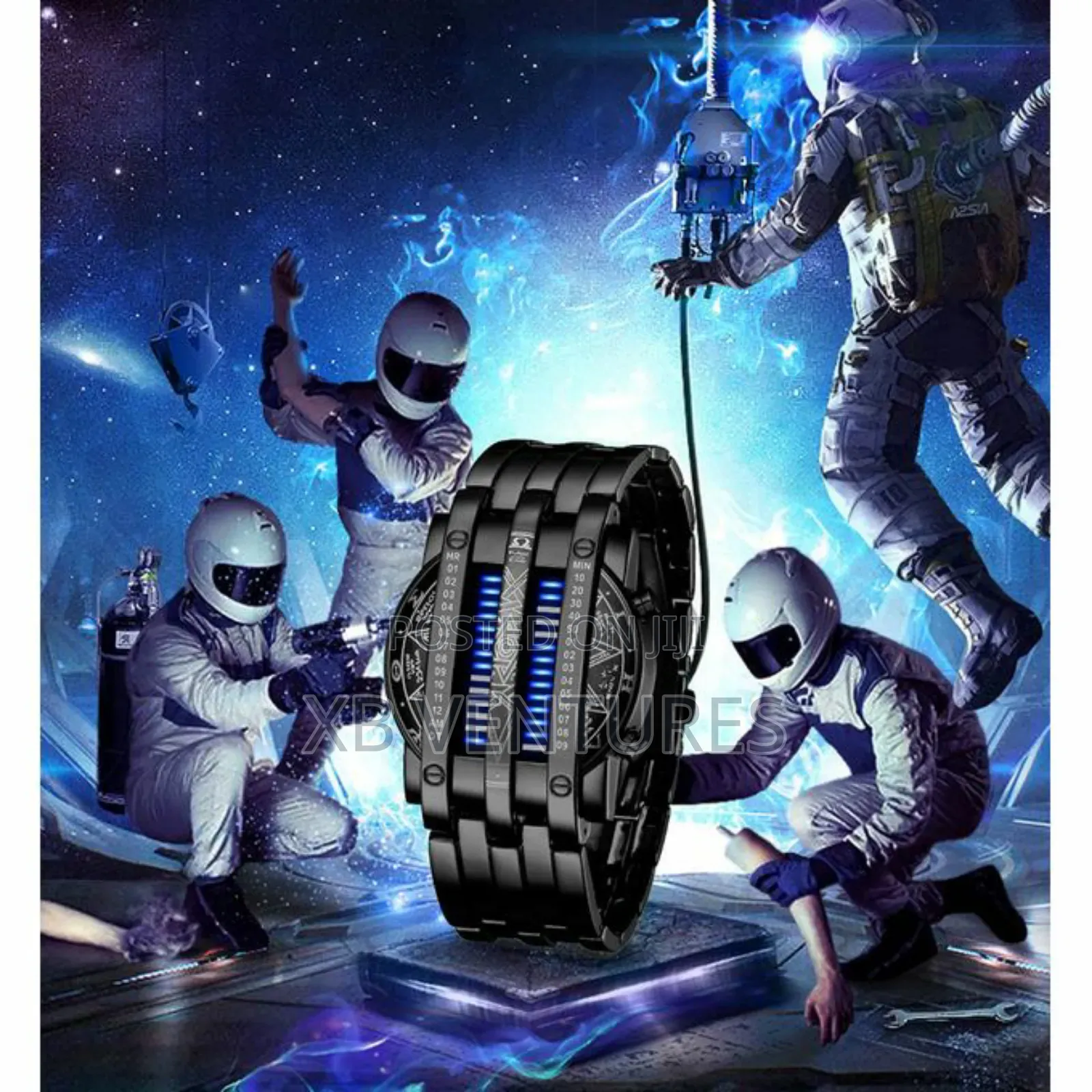 Binary Matrix Blue LED Digital Watch