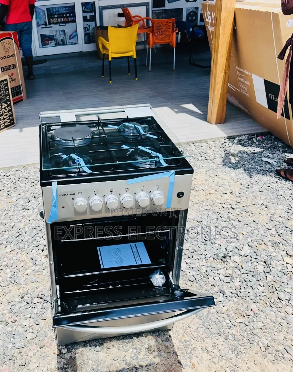 1electric 3gas Stove Oven 50/50 Grey Color.